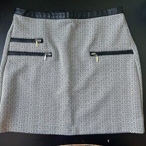 Mustard Seed Small Mini Skirt Grey and Black w Zippers 15" Long